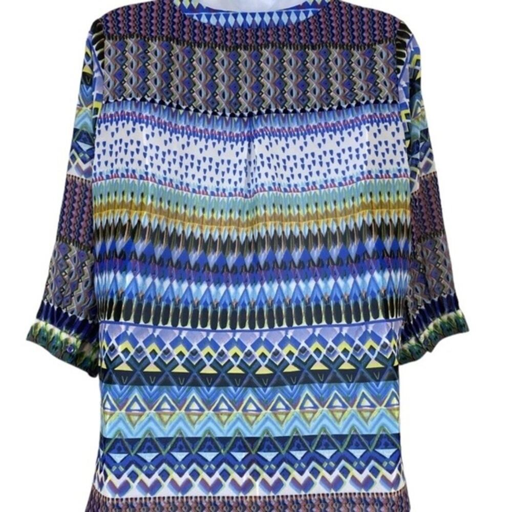 Antilia Femme Blouse Women’s Plus Size 1X Sheer Bohemian 3/4 Sleeves Festival - Picture 2 of 7